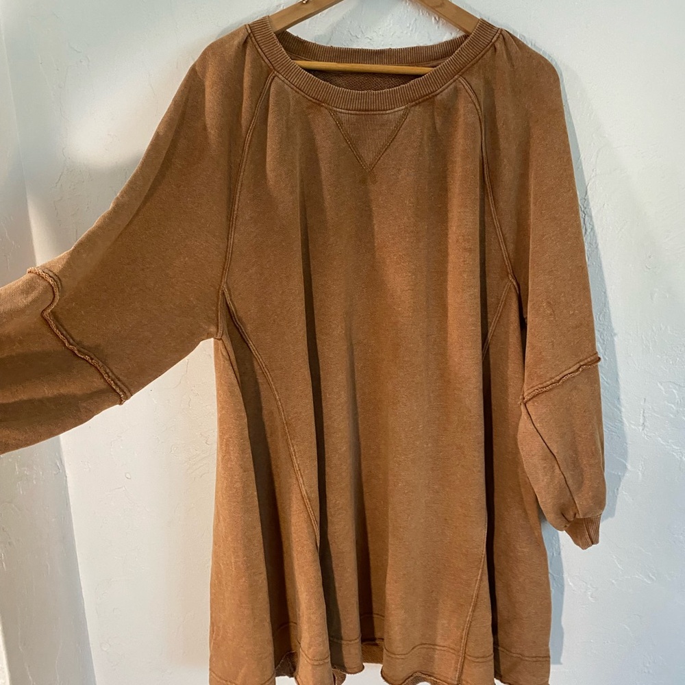 American Eagle Oversized Casual Brown Women's Top